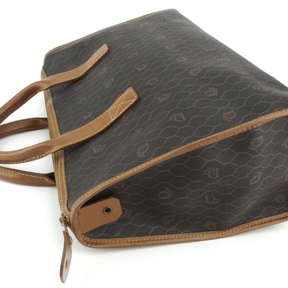 Dior Boston bag honeycomb pattern PVC ~ leather Authentic used - Picture 3 of 8